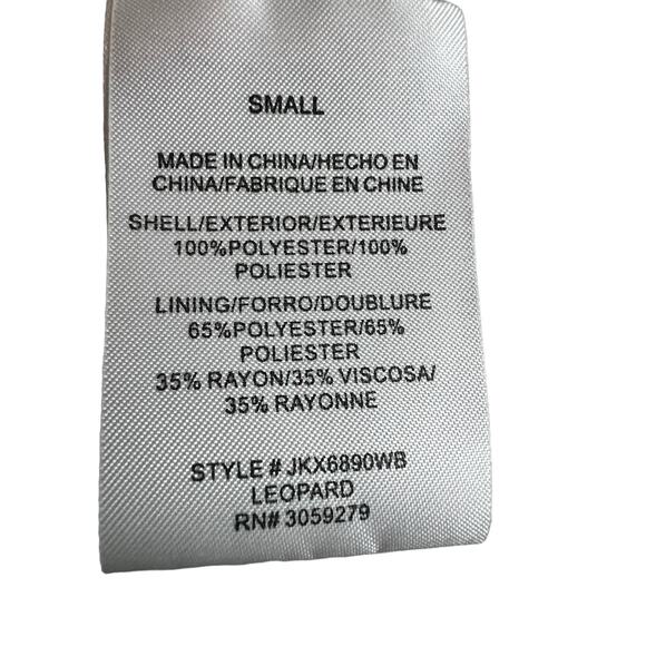 Thread & Supply Teddy Bear Coat Jacket Leopard Print Fluffy Cozy Soft S Small - Picture 6 of 9